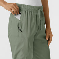 Boundless Women's Bootcut Scrub Pant Sage hemline detail