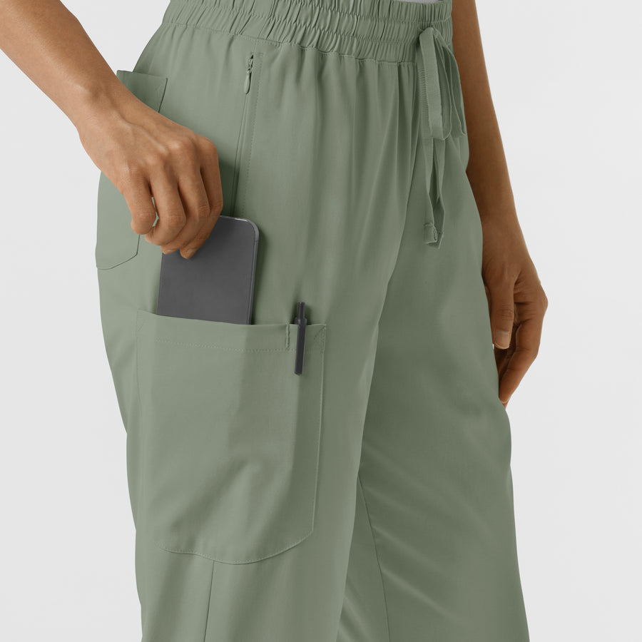 Boundless Women's Bootcut Scrub Pant Sage back detail