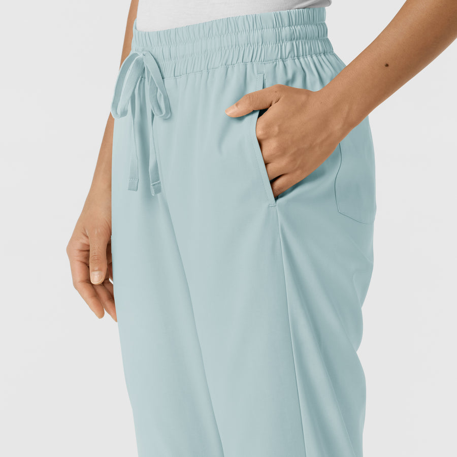 Boundless Women's Bootcut Scrub Pant Sky Blue side detail 2