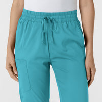 Boundless Women's Bootcut Scrub Pant Teal front detail