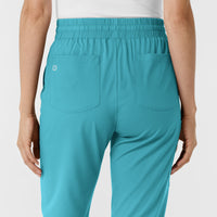 Boundless Women's Bootcut Scrub Pant Teal back detail