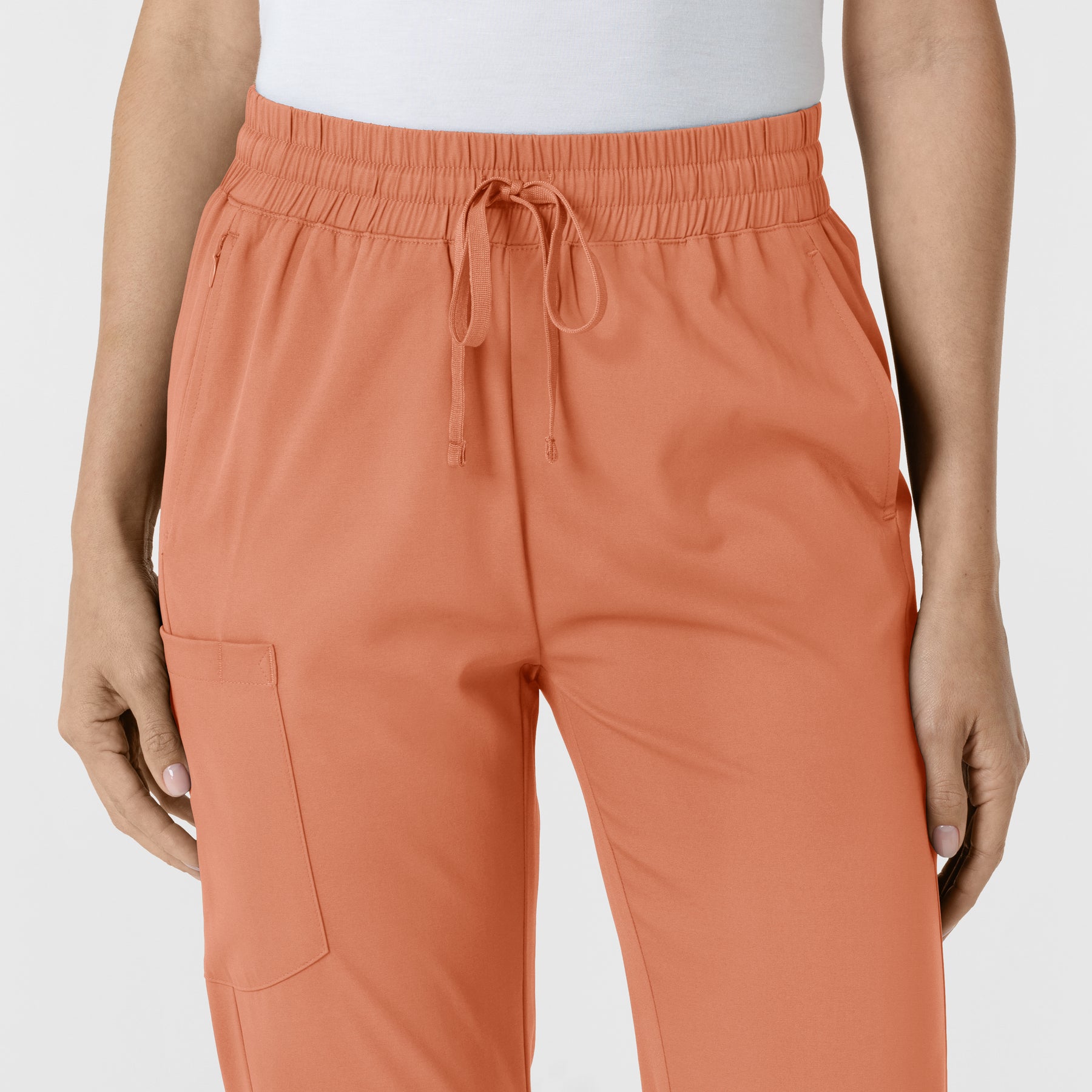 Boundless Women's Bootcut Scrub Pant Terracotta front detail