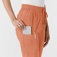 Boundless Women's Bootcut Scrub Pant Terracotta side detail 2