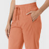 Boundless Women's Bootcut Scrub Pant Terracotta hemline detail
