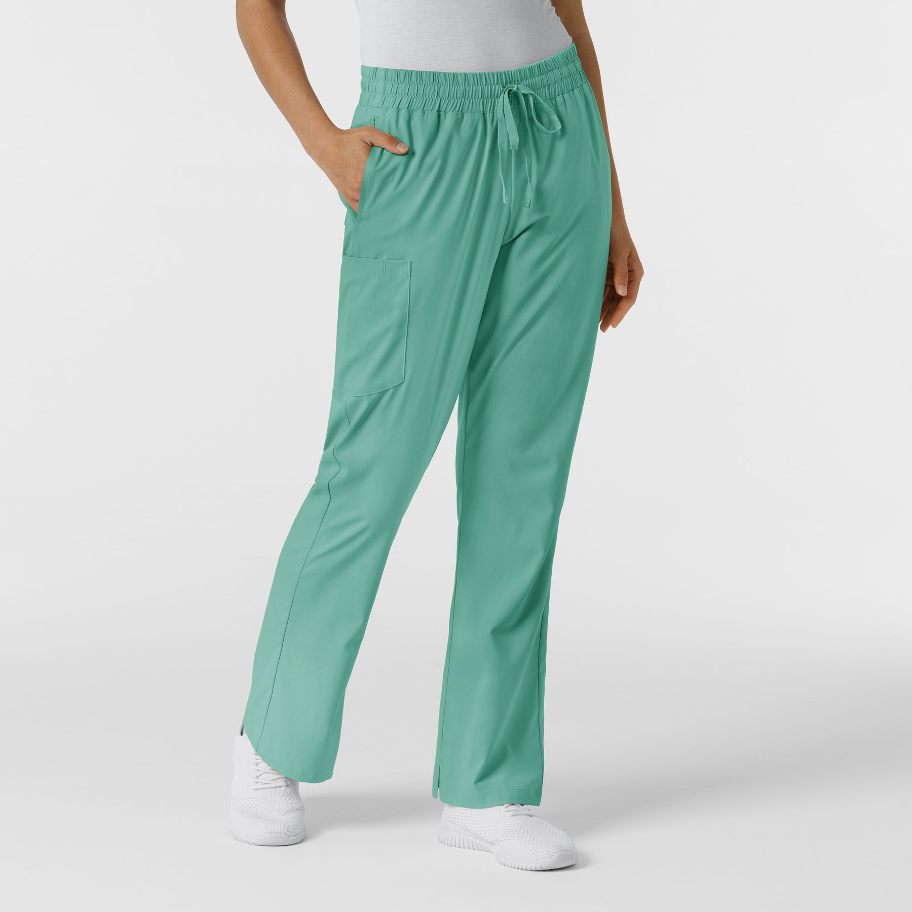 Boundless Women's Bootcut Scrub Pant Turquoise side view