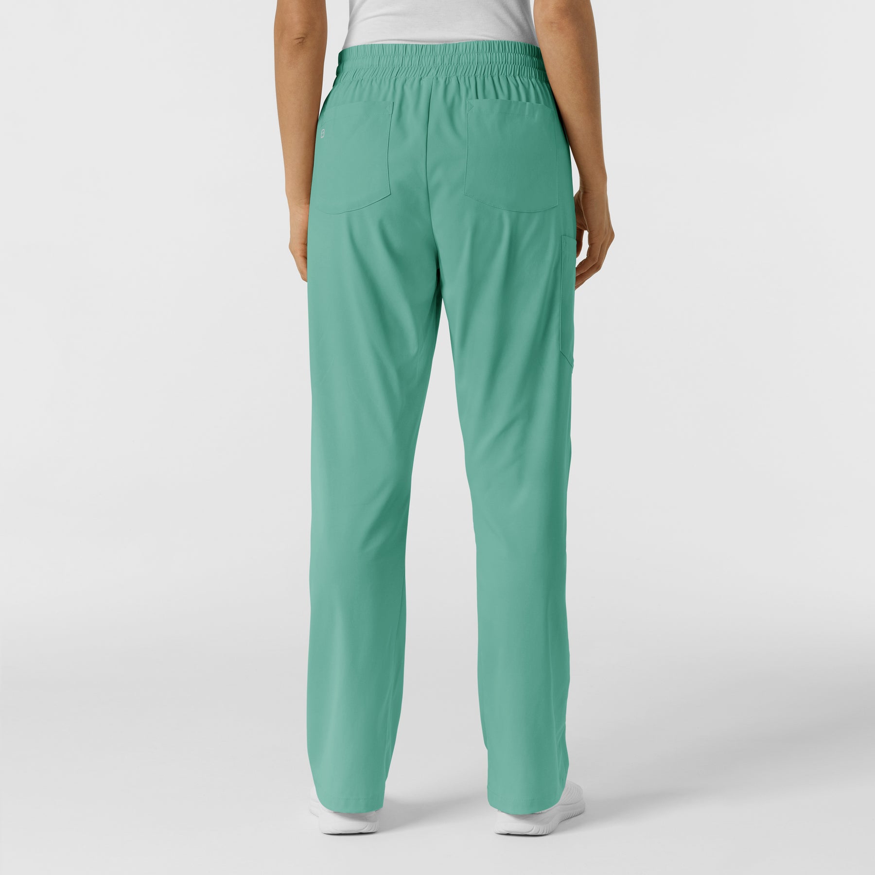 Boundless Women's Bootcut Scrub Pant Turquoise back view
