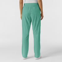 Boundless Women's Bootcut Scrub Pant Turquoise back view