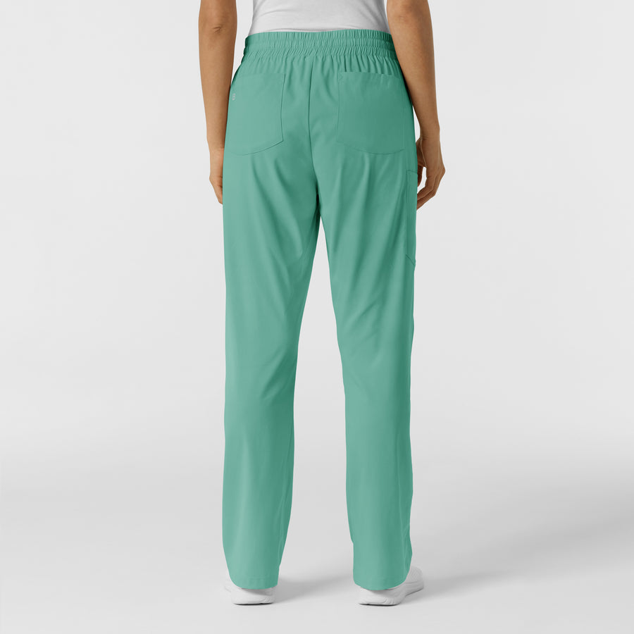 Boundless Women's Bootcut Scrub Pant Turquoise back view