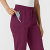 Boundless Women's Bootcut Scrub Pant Wine side detail 1