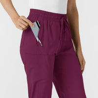 Boundless Women's Bootcut Scrub Pant Wine side detail 1