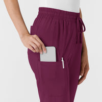 Boundless Women's Bootcut Scrub Pant Wine side detail 2