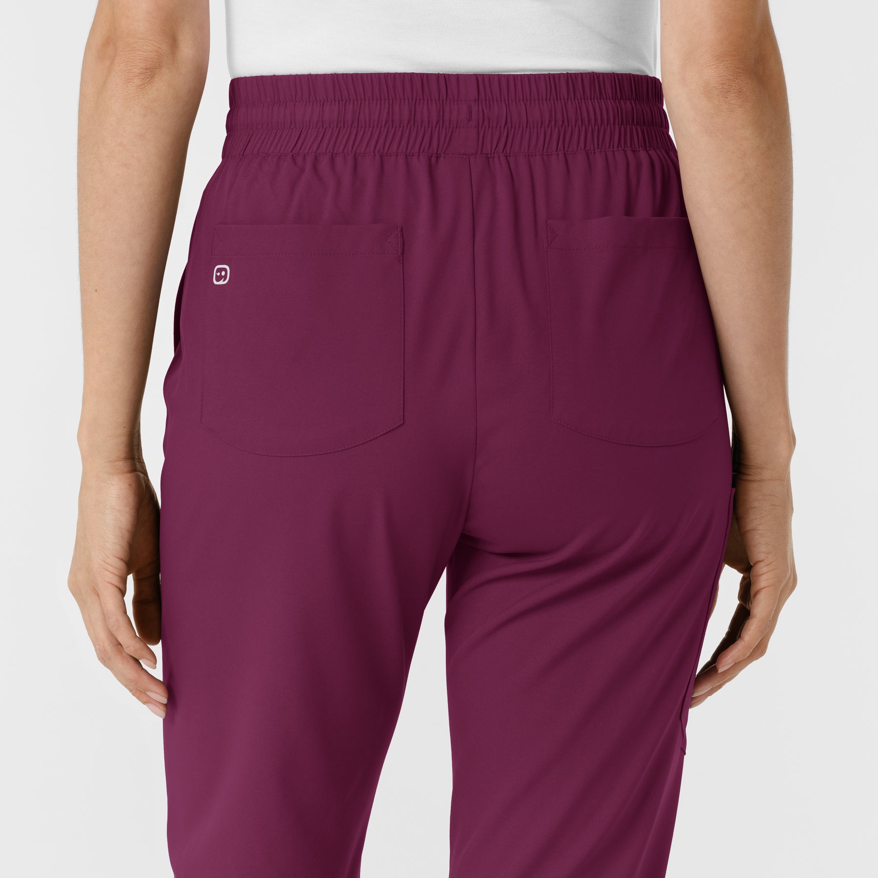 Boundless Women's Bootcut Scrub Pant Wine back detail