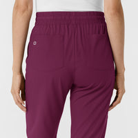 Boundless Women's Bootcut Scrub Pant Wine back detail
