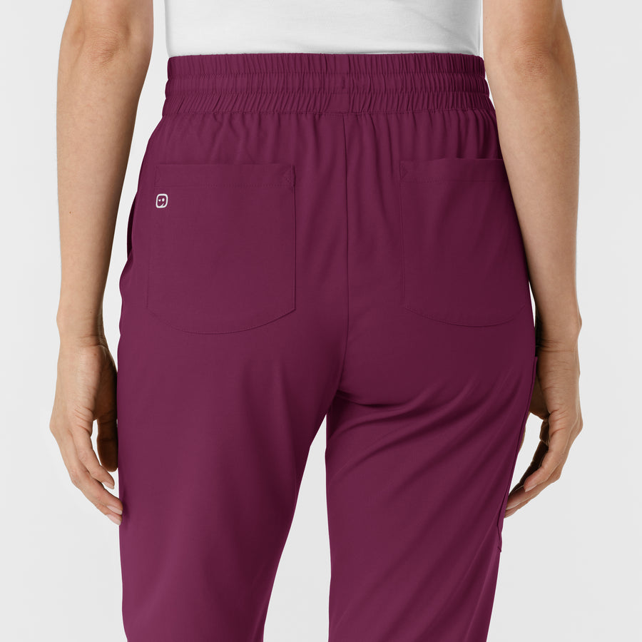 Boundless Women's Bootcut Scrub Pant Wine back detail