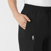 RENEW Women’s High Waist Tapered Scrub Pant Black front detail
