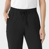 RENEW Women’s High Waist Tapered Scrub Pant Black hemline detail