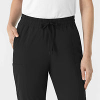 RENEW Women’s High Waist Tapered Scrub Pant Black hemline detail