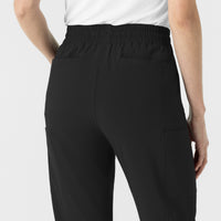 RENEW Women’s High Waist Tapered Scrub Pant Black back detail