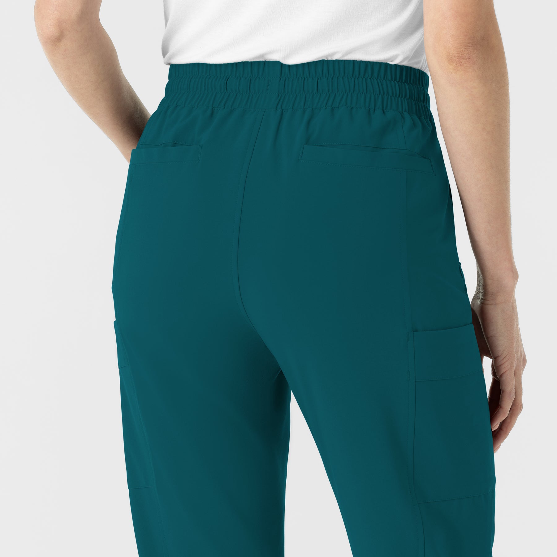 RENEW Women’s High Waist Tapered Scrub Pant Caribbean back detail