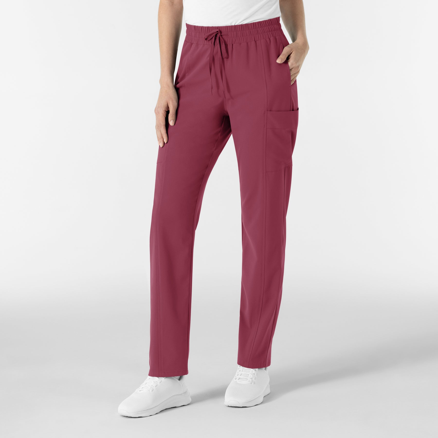 RENEW Women’s High Waist Tapered Scrub Pant Carnation side view