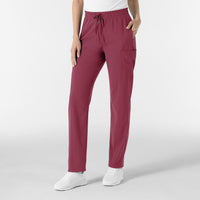 RENEW Women’s High Waist Tapered Scrub Pant Carnation side view