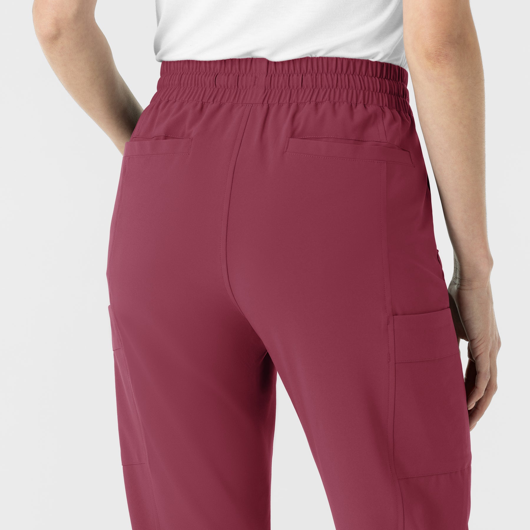 RENEW Women’s High Waist Tapered Scrub Pant Carnation back detail