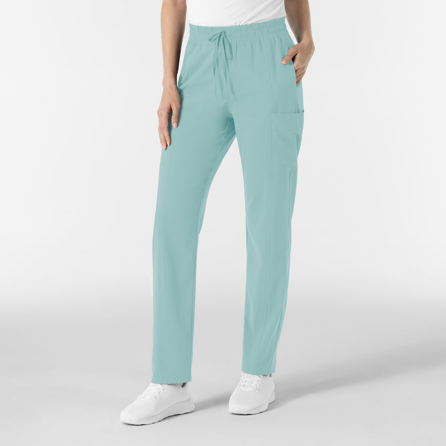 RENEW Women’s High Waist Tapered Scrub Pant Coastal Blue side view
