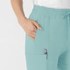 RENEW Women’s High Waist Tapered Scrub Pant Coastal Blue front detail