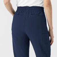 RENEW Women’s High Waist Tapered Scrub Pant Navy back detail