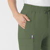 RENEW Women’s High Waist Tapered Scrub Pant Olive front detail