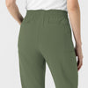 RENEW Women’s High Waist Tapered Scrub Pant Olive back detail