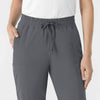 RENEW Women’s High Waist Tapered Scrub Pant Pewter hemline detail