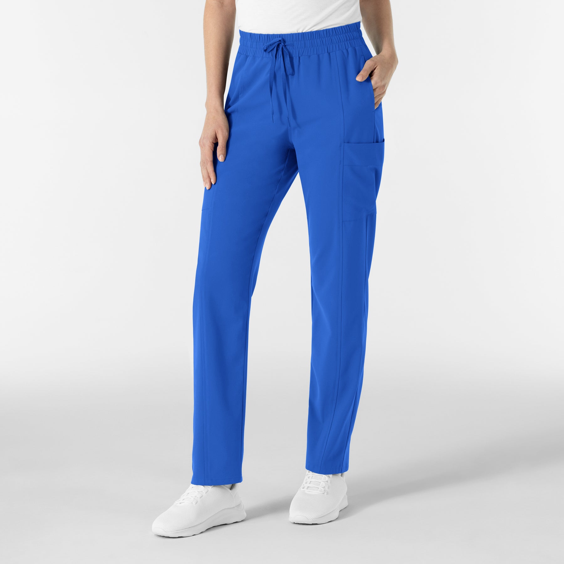 RENEW Women’s High Waist Tapered Scrub Pant Royal side view