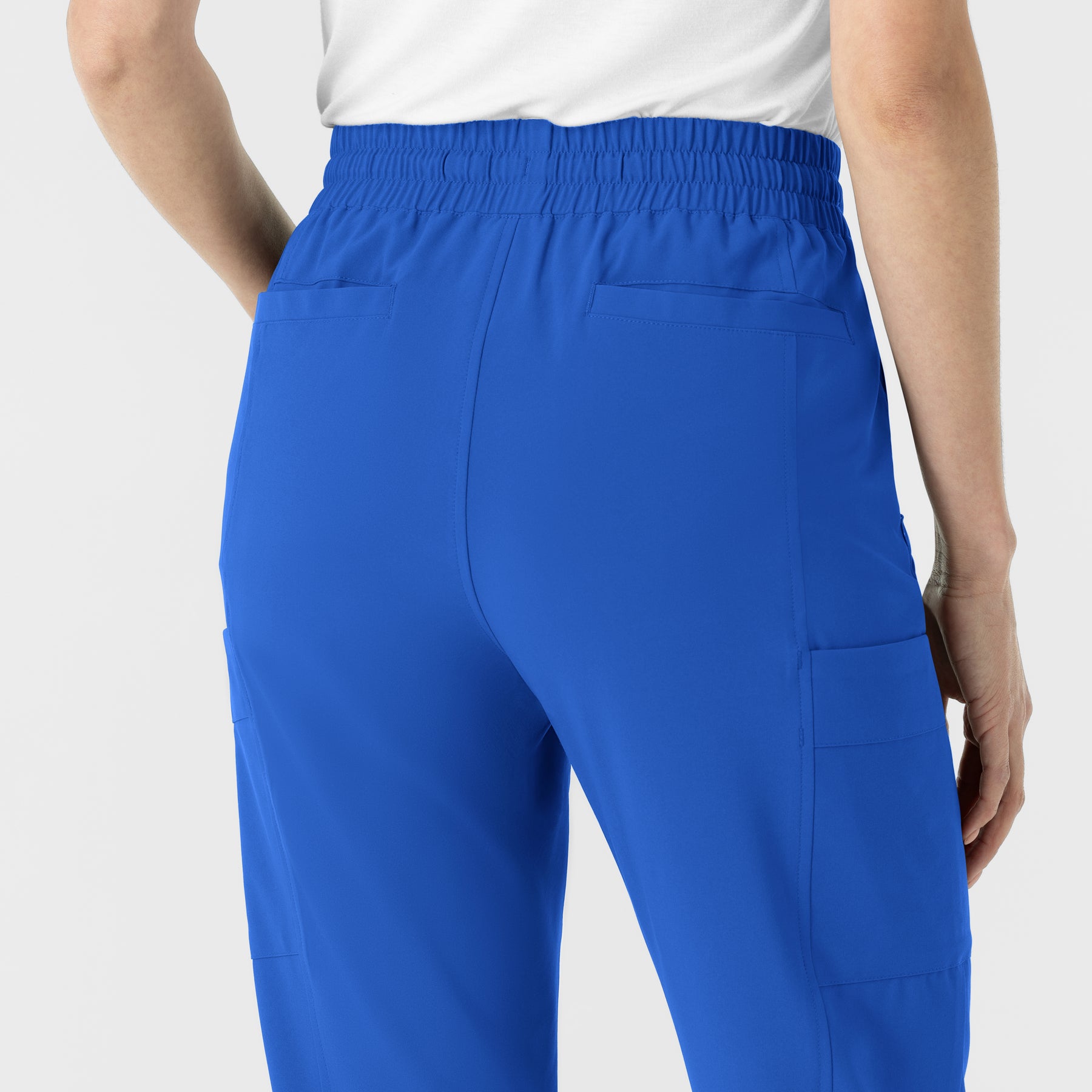 RENEW Women’s High Waist Tapered Scrub Pant Royal back detail