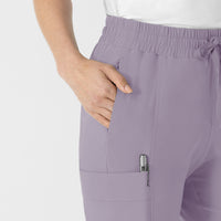 RENEW Women’s High Waist Tapered Scrub Pant Wisteria front detail