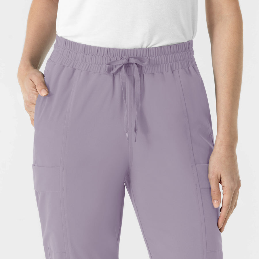 RENEW Women’s High Waist Tapered Scrub Pant Wisteria hemline detail