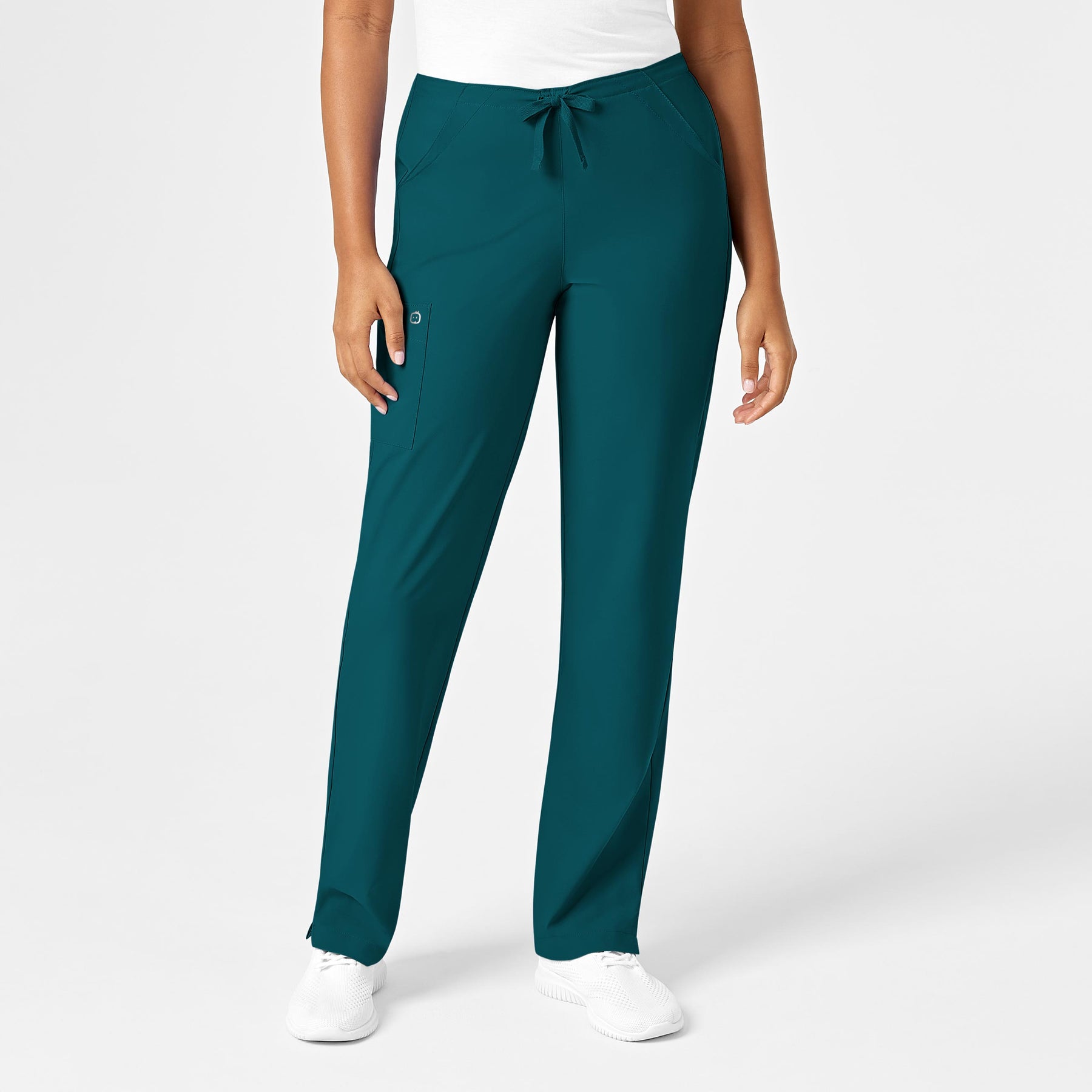 W123 Women's Drawstring Scrub Pant Caribbean Blue