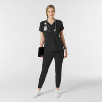 RENEW Knit Women's Track Scrub Pant Black full scrub set