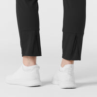 RENEW Knit Women's Track Scrub Pant Black hemline detail