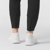 RENEW Knit Women's Track Scrub Pant Black back detail