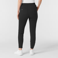 RENEW Knit Women's Track Scrub Pant Black back view