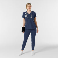 RENEW Knit Women's Track Scrub Pant Navy full scrub set