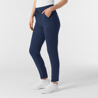 RENEW Knit Women's Track Scrub Pant Navy side view