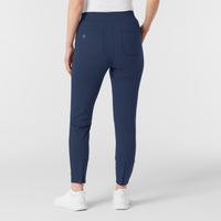 RENEW Knit Women's Track Scrub Pant Navy back view