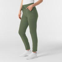 RENEW Knit Women's Track Scrub Pant Olive side view