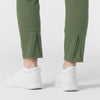 RENEW Knit Women's Track Scrub Pant Olive hemline detail