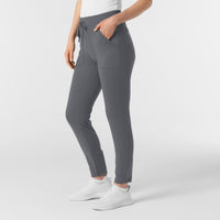 RENEW Knit Women's Track Scrub Pant Pewter side view