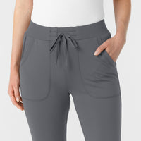 RENEW Knit Women's Track Scrub Pant Pewter front detail