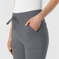 RENEW Knit Women's Track Scrub Pant Pewter side detail 1