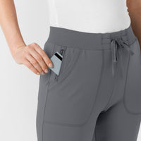 RENEW Knit Women's Track Scrub Pant Pewter side detail 2